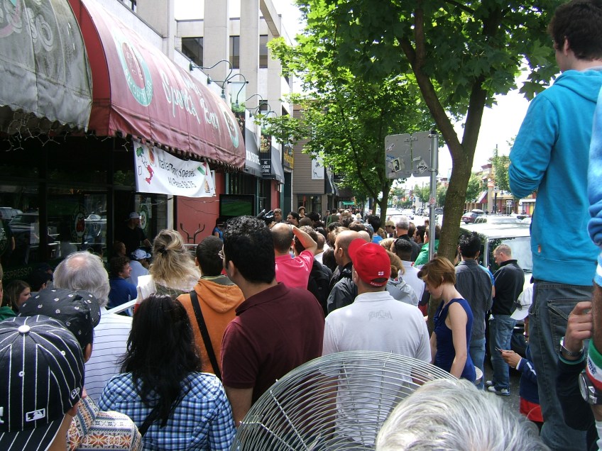 Soccer fans, Commercial Road, Vancouver