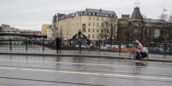 Solitary woman cyclist Berlin