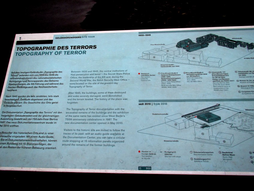 Display Board Topography of Terrors Berlin