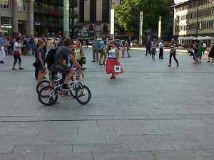 Cyclists Domplatz Koln Cologne