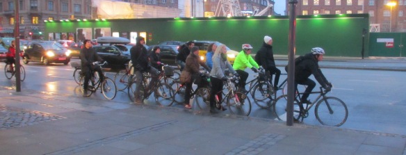 Cyclists queue Copenhagen