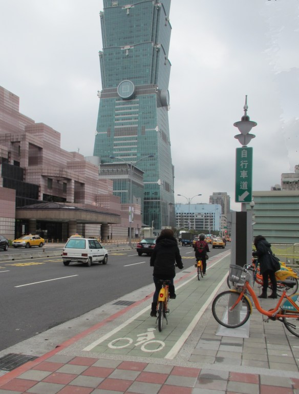 Taipei 101 and cycle paths