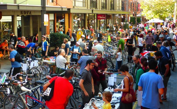 Bikes and Baristas street Market Velo-city 2014 Adelaide