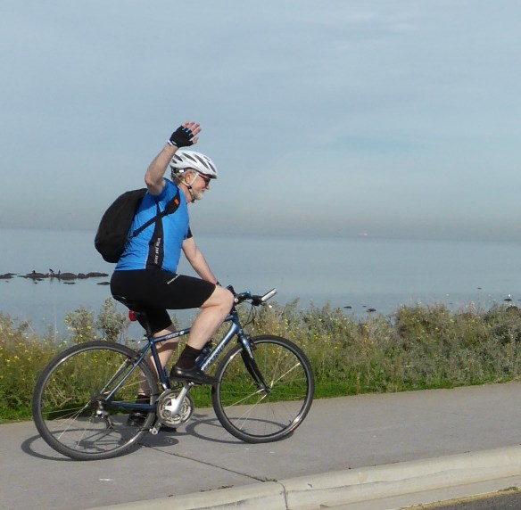 Jens Loft Rasmussen cycling in Williamstown