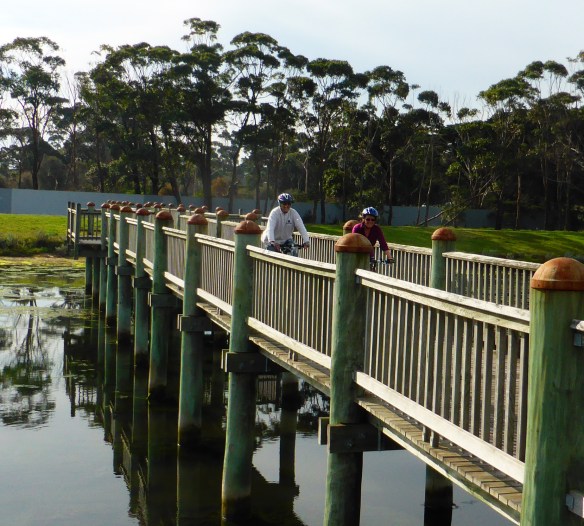 Susan and Neil cycling Melbourne