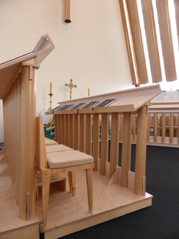 Cardboard Cathedral choir stall Christchurch