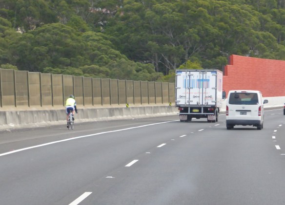 M2 freeway cyclist Sydney