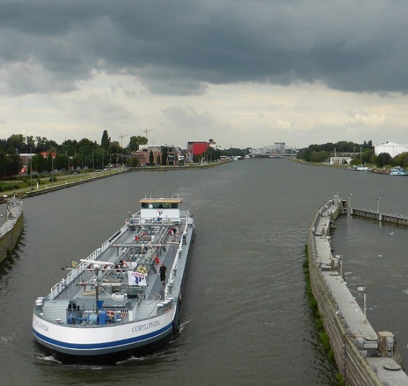 Barge on the Albertkanaal Hassalt Flanders