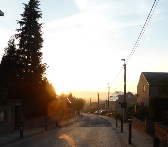 Sunrise en route to Ottignies