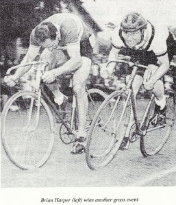 Brian Harper Godric CC winning grass track race 1960s